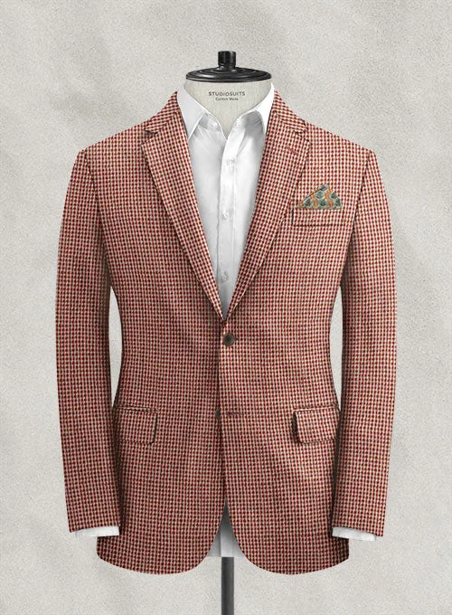 Scabal Gingham Red Seersucker Jacket Satin Jacket Silk Jacket Chiffon Jacket