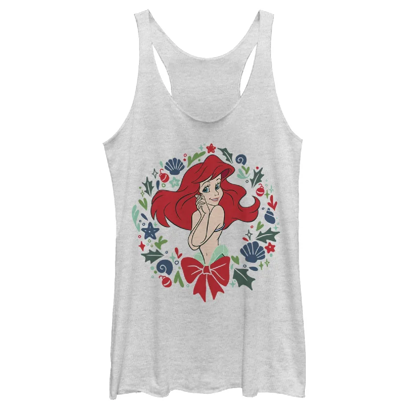 Women's The Little Mermaid The Little Mermaid Ariel Wreath Racerback Tank Top peekaboo tank top