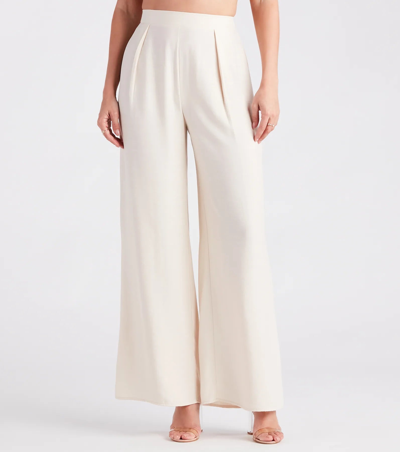 Sleek And Sophisticated Satin Wide-Leg Pants Casual Track Pants