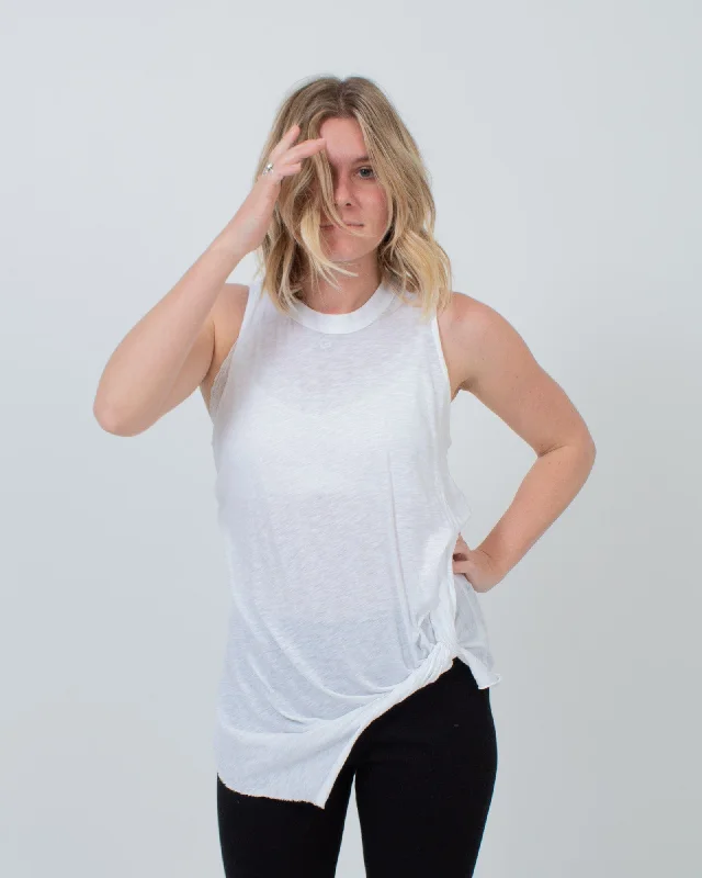 Basic White Tank peach tank top