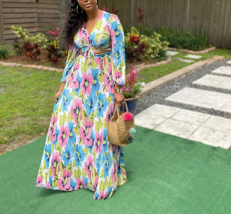Take Me Away Maxi Skirt Set silk skirt elegant