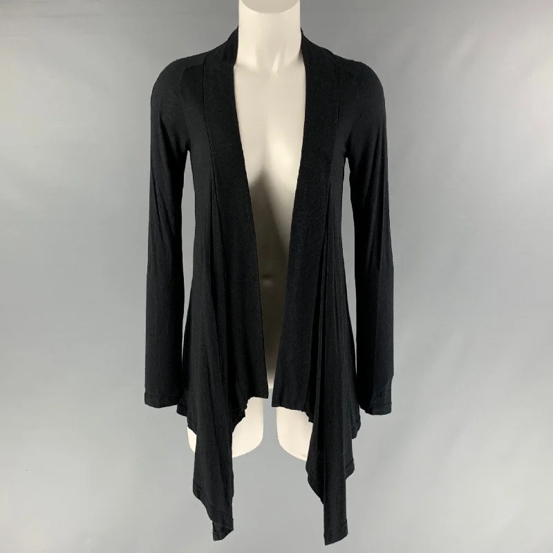 SPLENDID Size XS Black Cotton &  Modal Cardigan Rayon Fabric Velvet Fabric Corduroy Fabric