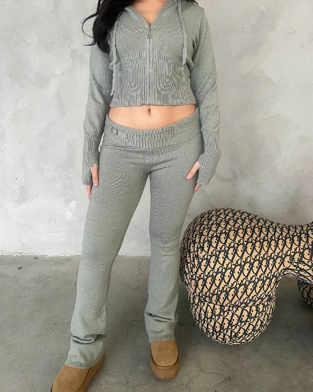 On the Daily Knit Flare Pants Casual Drawstring Pants