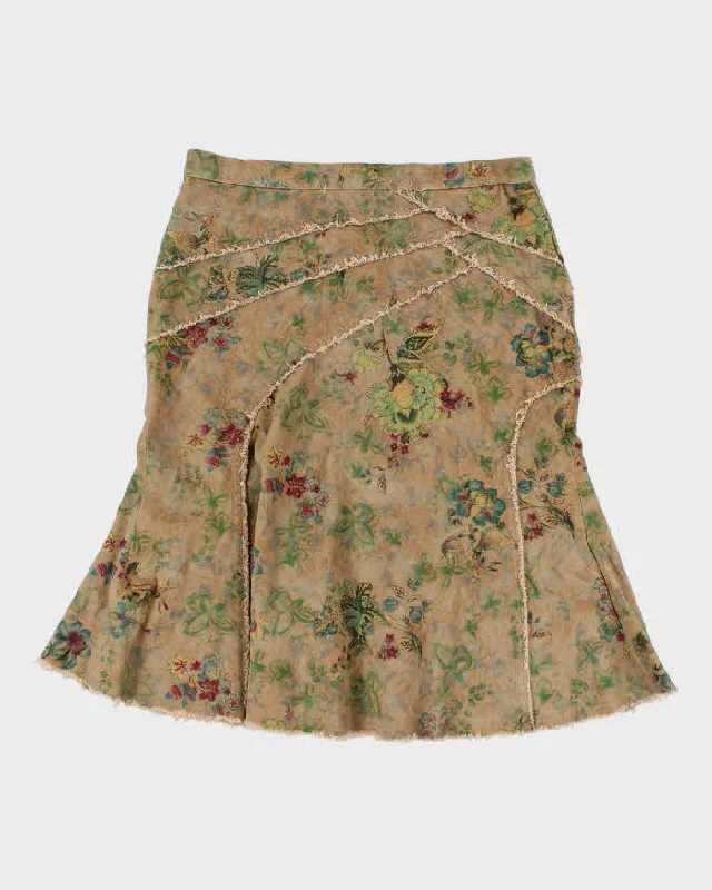 Vintage Woman's Green Floral Tapestry Skirt - W32 lace skirt intricate