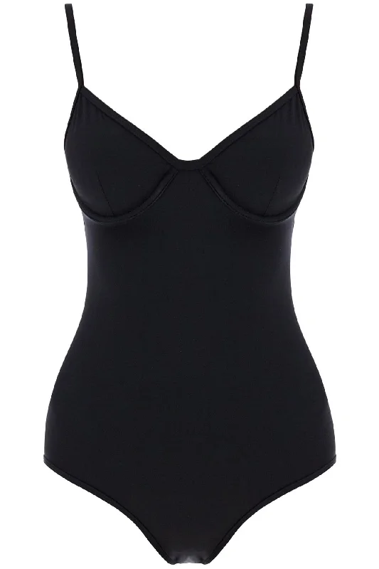 One-piece Swimsuit With Under  - Black Sexy Two-Piece Set