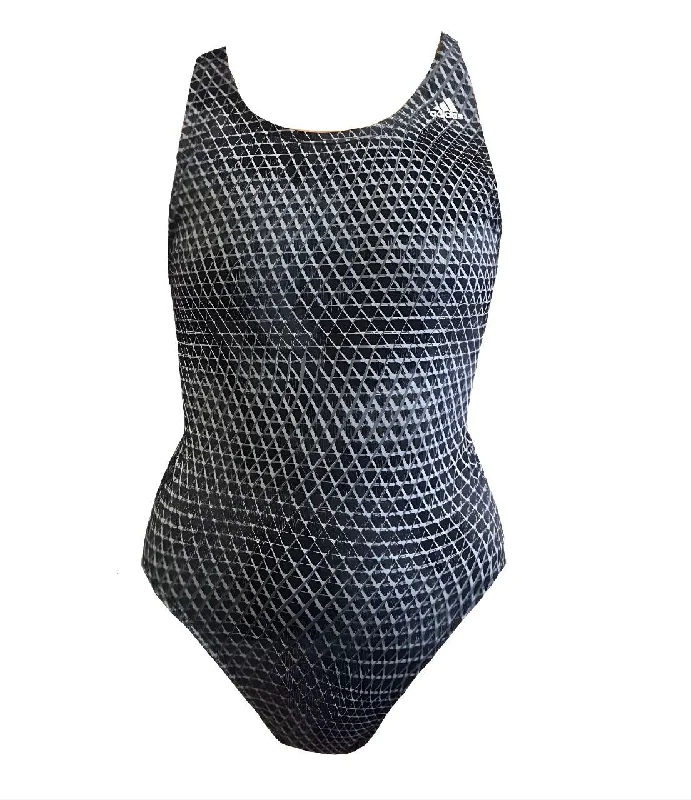 ADIDAS Women's Black Web V-Back One Piece Swimsuit #2APF069 34 NWT Cross-Back Bikini