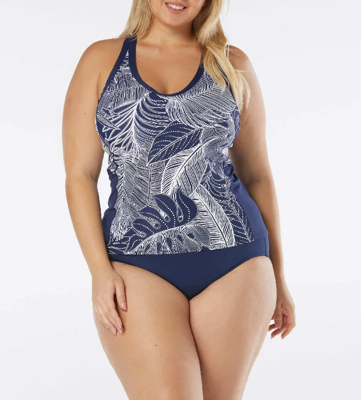 Ambition Fitted Cross Back Tankini Top Push-Up Bikini Top