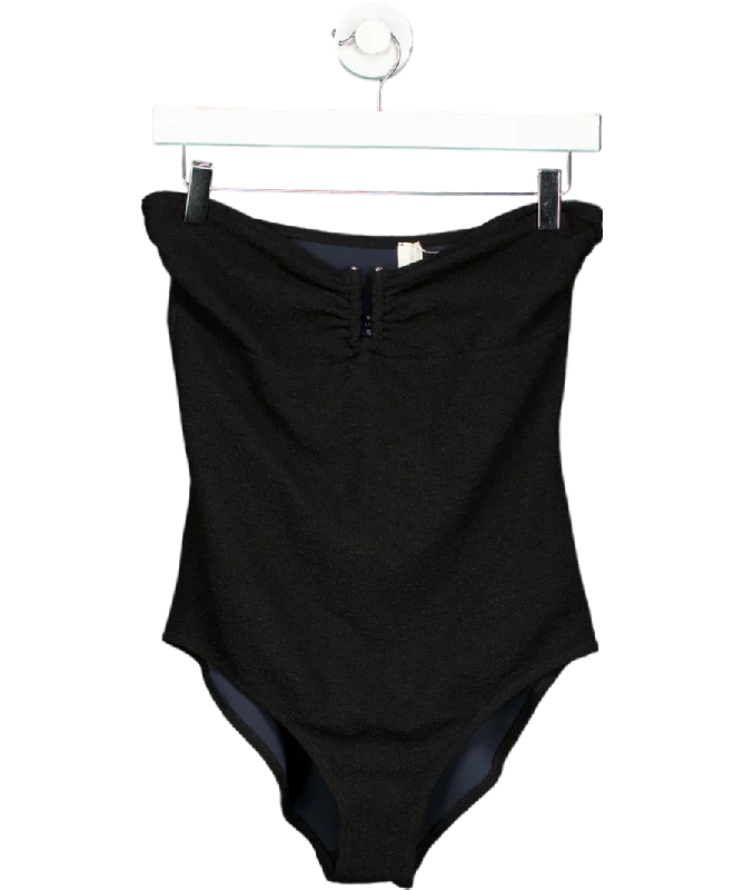 Arket Black Textured boucle Bandeau Swimsuit UK 14 Vibrant Bikini Bottoms