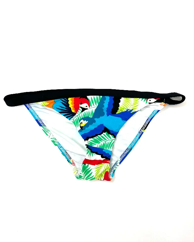 Colorful Parrot Swim Bottom - Medium Beachy Ruffle Bikini