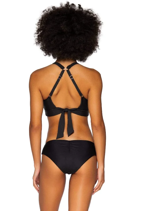 Swim Systems Black Hazel Hipster Bottom Plunge Back Swimsuit