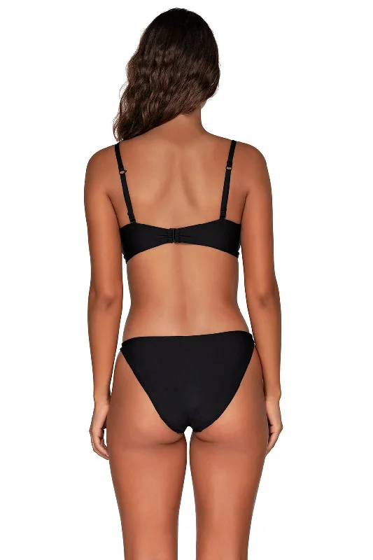 Swim Systems Black Leah Bottom Trendy Swimsuit Bottoms