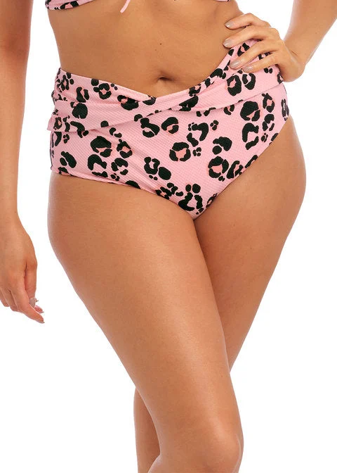 Elomi Swim Kambuku Full Bikini Brief, Pink Bold Swimsuit Design