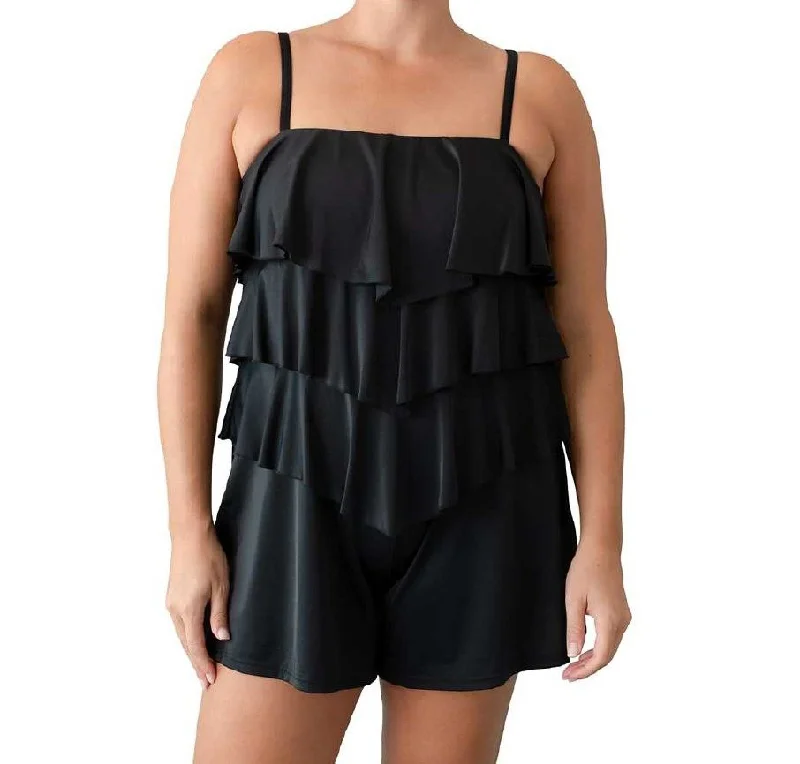 FIT 4 UR Women's Black Padded Full Coverage One Piece Swimsuit #602112 24 NWT Classic Monokini Design FIT 4 UR Women's Black Padded Full Coverage One Piece Swimsuit #602112 24 NWT Classic Monokini Design