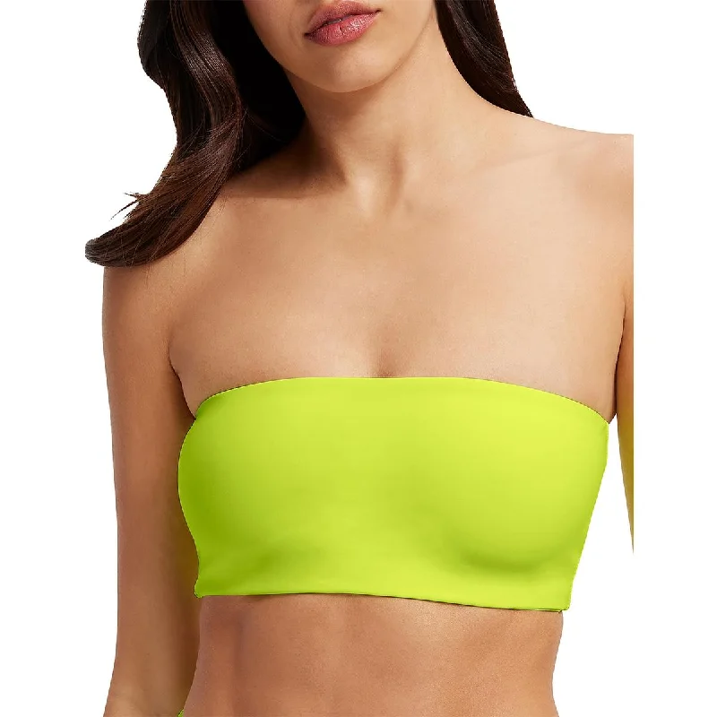 Good American Womens Solid Nylon Bikini Swim top Playful Pattern Swimsuit
