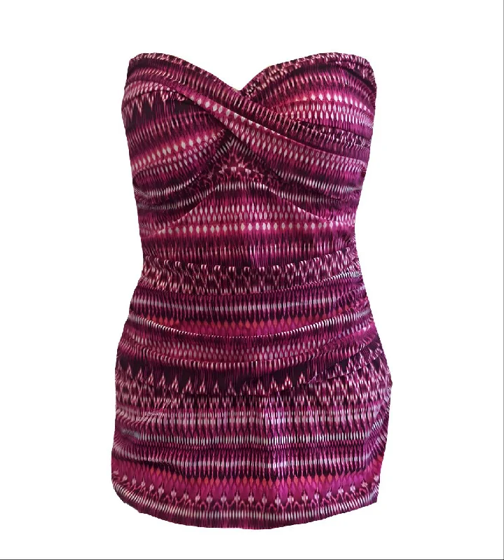 GOTTEX Women's Pink Bandeau Dress Shaped One Piece Swimsuit #E771-2014 16 NWT Elegant Ruffle Swimsuit GOTTEX Women's Pink Bandeau Dress Shaped One Piece Swimsuit #E771-2014 16 NWT Elegant Ruffle Swimsuit