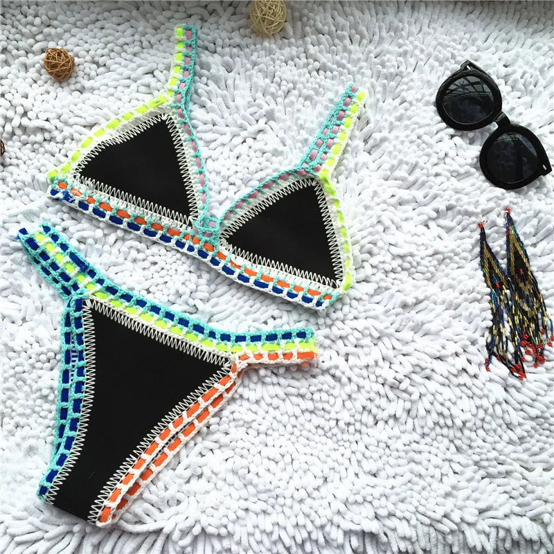 Halter Top Brazilian Bathing Suit Thong Swimwear Quick-Dry Tankini