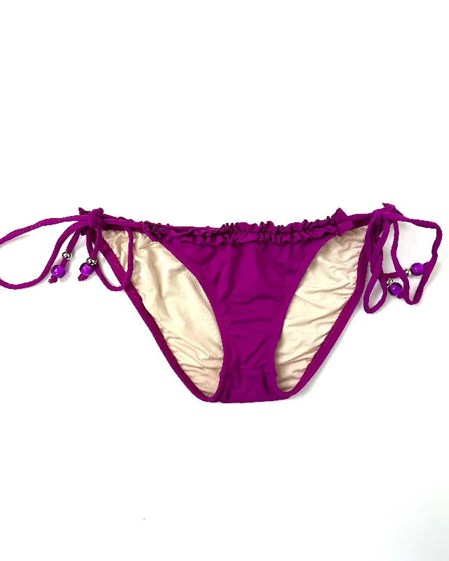 Magenta Ruffle Swim Bottoms - Extra Small Floral Bikini Top