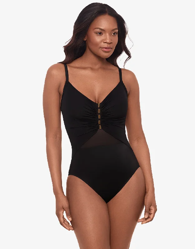 Network News Mariposa Swimsuit - Black Comfortable Swim Dress