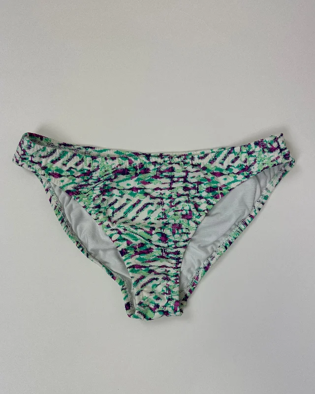 Purple and Green Abstract Swim Bottom - Small Casual Swim Dress