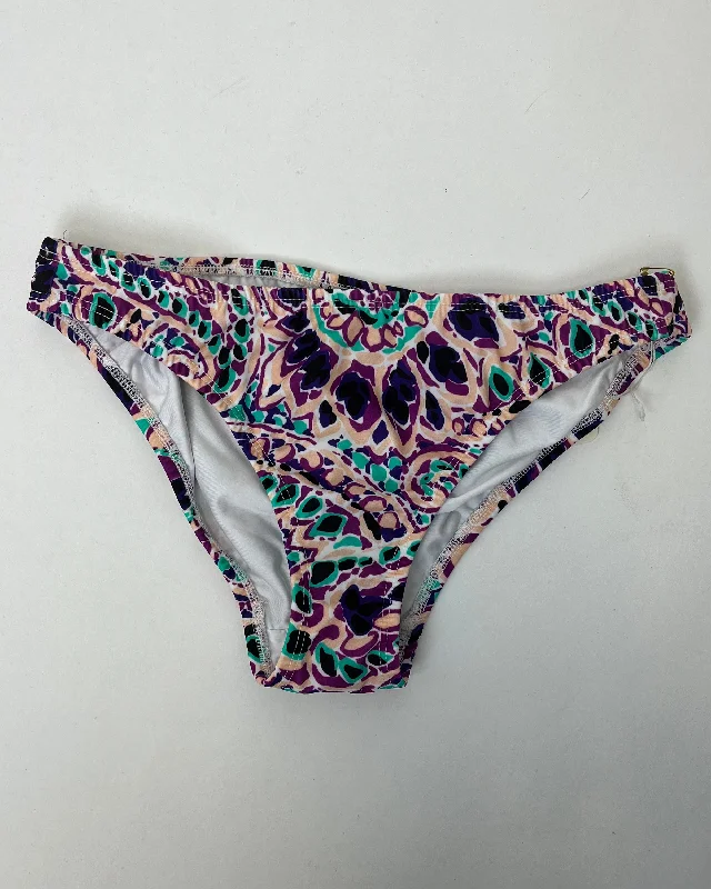 Purple, Peach, and Teal Abstract Swim Bottom - Small Beach Ready Swimsuit