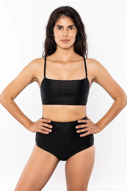RNT075 - The Monochromatic Minimalist Crop Swim Top Sexy Swimwear Set