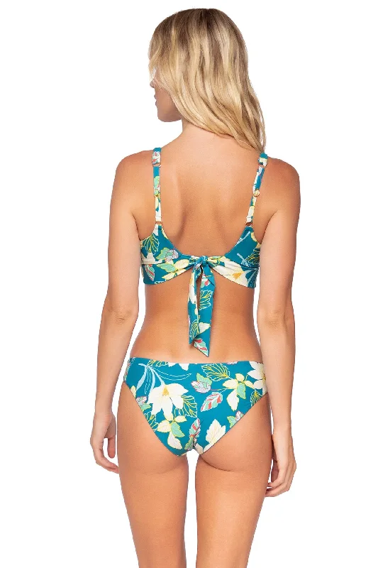 Swim Systems Beach Botanicals Ellie Tab Side Bottom Solid Color Swimsuit