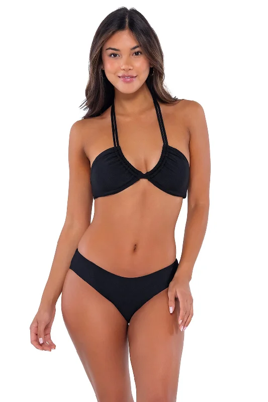Swim Systems Black Kendall Top Sporty Swimsuit Style