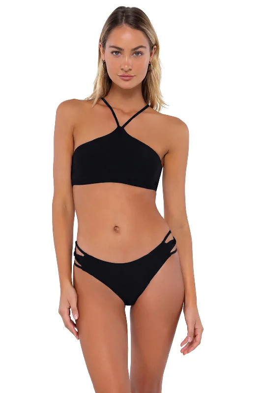 Swim Systems Black Roya Top Swim Skirt Set