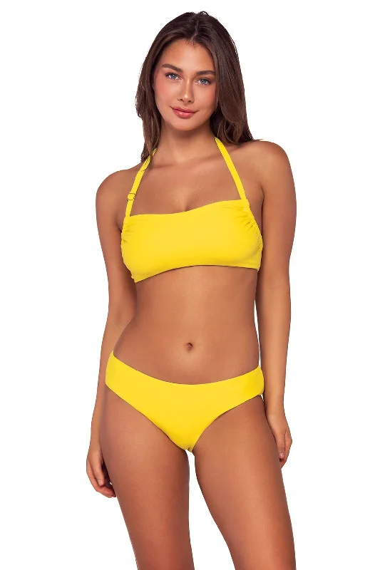 Swim Systems Daffodil Hanalei Halter Top Trendy Swimwear Set