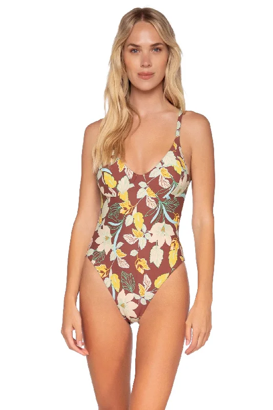 SWIM SYSTEMS DESERT BLOOMS JANE ONE PIECE Chic Beach Cover-Up