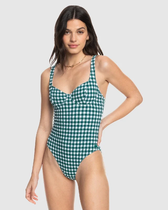 Womens The Plaid Pulse One Piece One Piece Swim Timeless Black Bikini