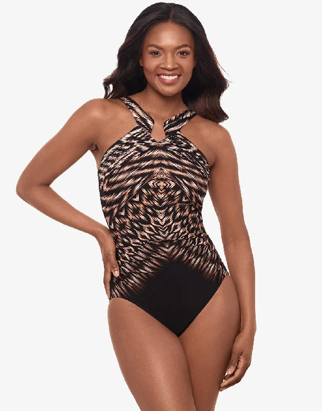 Topkapi Aphrodite Swimsuit - Black Multi Comfortable Swim Shorts