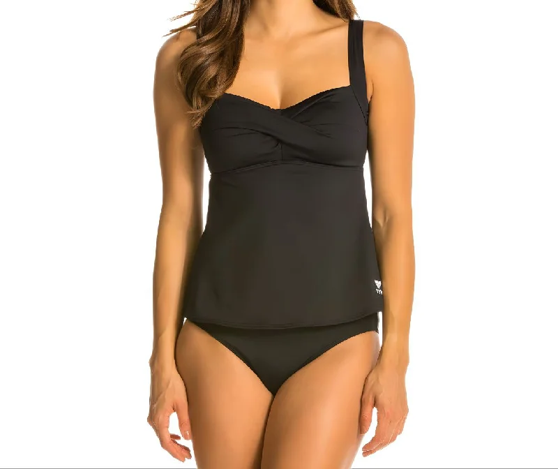 TYR Women's Black Solid Adjustable Straps Twist Swim Bra Tankini #TSTB7A 10 NWT Summer Ready Swimsuit