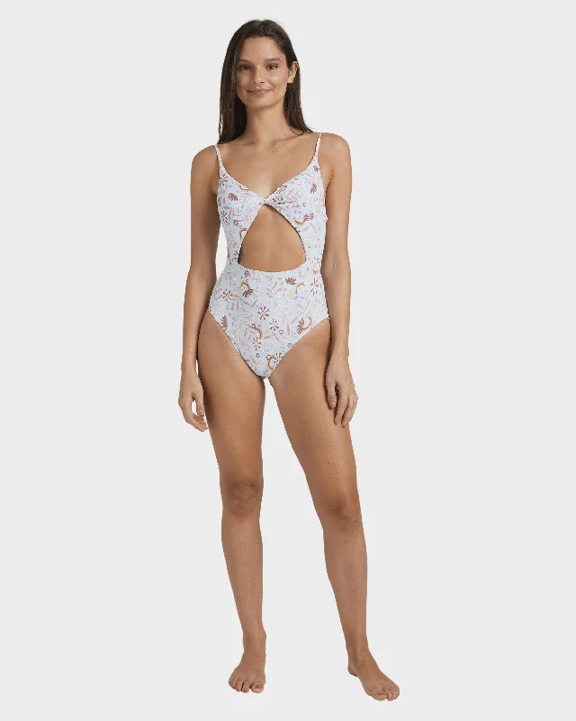 Womens Vintage Isle One Piece Swimsuit Tropical Print Bikini
