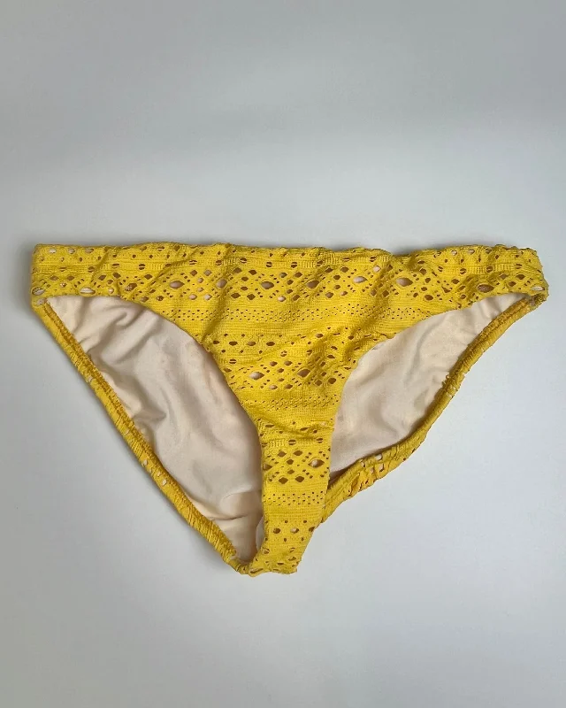 Yellow Eyelet Swim Bottom - Medium Push-Up Bikini Top