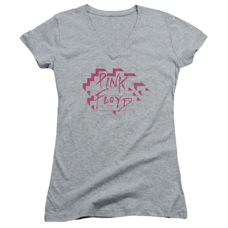 Roger Waters Wall Logo - Juniors V-Neck T-Shirt-- Rayon Fabric Velvet Fabric Corduroy Fabric Roger Waters Wall Logo - Juniors V-Neck T-Shirt-- Rayon Fabric Velvet Fabric Corduroy Fabric