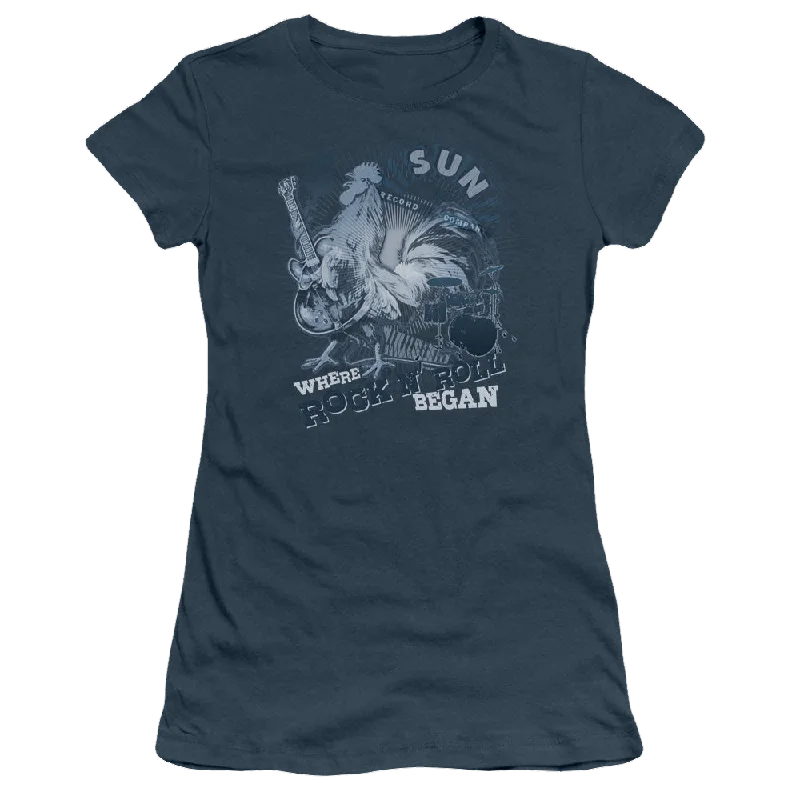 Sun Records Where Rock Began - Juniors T-Shirt-- Houndstooth Herringbone Solid