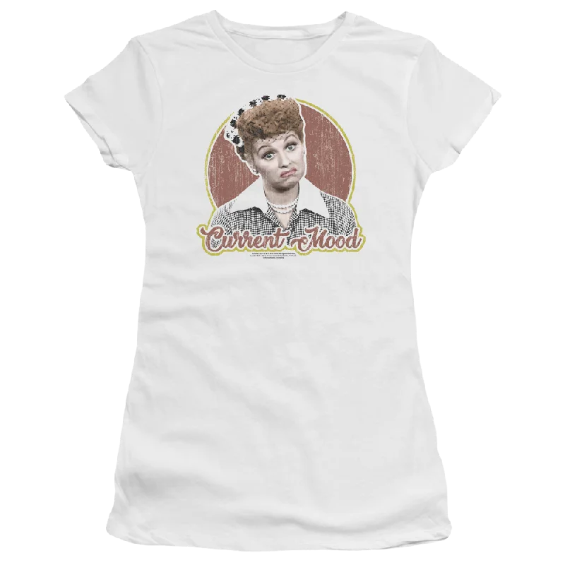 I Love Lucy Current Mood Juniors T-Shirt-- Chenille Fabric Brocade Fabric Lace Fabric I Love Lucy Current Mood Juniors T-Shirt-- Chenille Fabric Brocade Fabric Lace Fabric