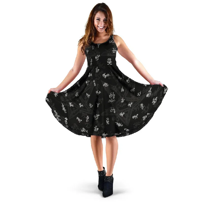 Magic Symbol Gothic Witch Dress Tunics Stylish elegant
