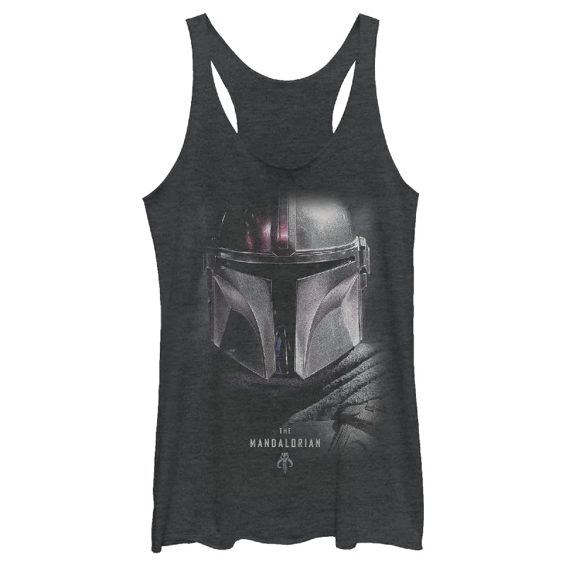 Women's Star Wars: The Mandalorian Bounty Hunter Shadow Racerback Tank Top mesh tank top Women's Star Wars: The Mandalorian Bounty Hunter Shadow Racerback Tank Top mesh tank top