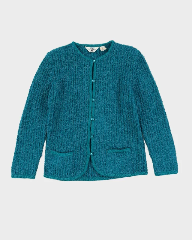 The Bay Aqua Blue Knitted Cardigan - S Wool Cardigan Cotton Cardigan Cashmere Cardigan