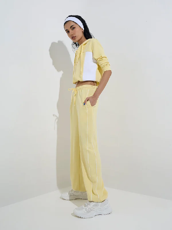 Studiofit Yellow High-Rise Track Pants Chic Slim Fit Pants