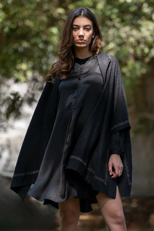 Black wool jacket Appliqued Jacket Beaded Jacket Sequined Jacket