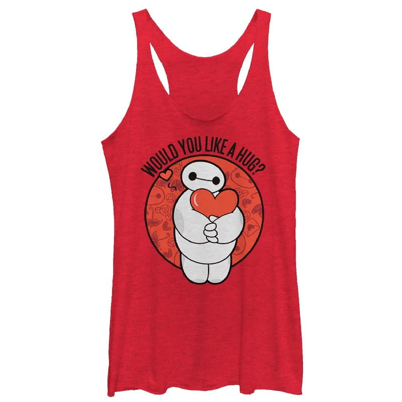 Women's Big Hero 6 Valentine's Baymax Likes Hugs Racerback Tank Top layering tank top Women's Big Hero 6 Valentine's Baymax Likes Hugs Racerback Tank Top layering tank top