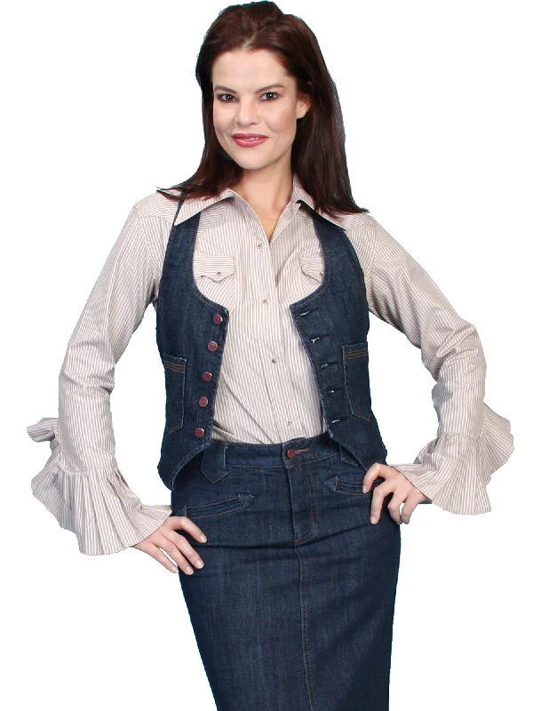 Scully Womens Denim Cotton Blend Racer Back Skirt Suit corduroy skirt comfortable