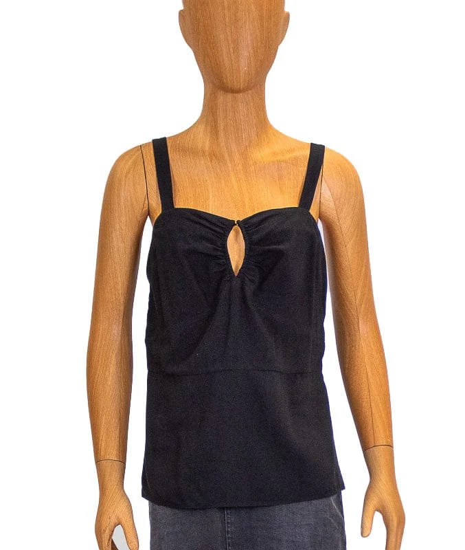 Black Keyhole Tank print tank top